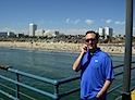 Me talking to my kids while on the Santa Monia Pier